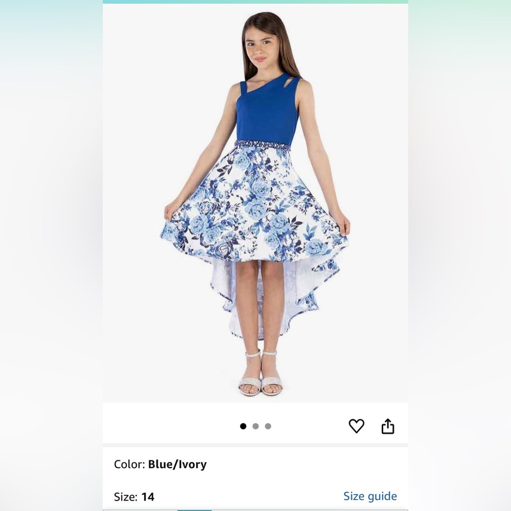 Speechless Blue and White Floral High-Low Dress